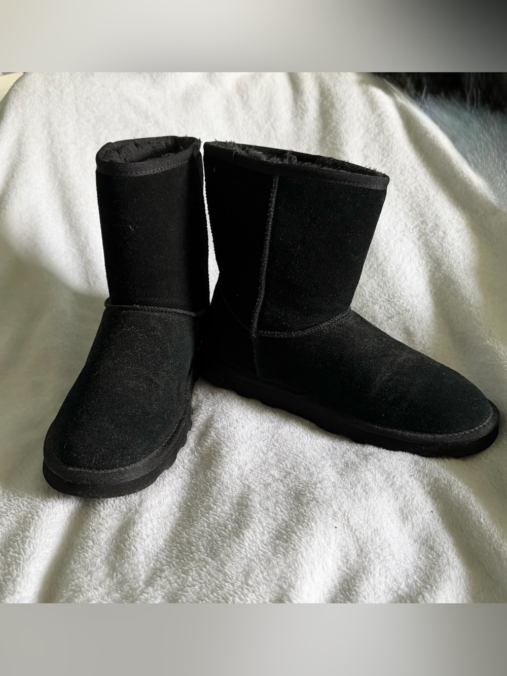 Time and Tru Classic Black Suede Winter Boots - Women's
